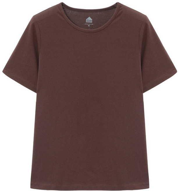 베이직하우스 여성용 통기성 모달 크루넥 레귤러핏 반팔 티셔츠 LATS0222