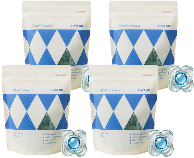 [비건라이프] 라브아 비건 고농축 캡슐 세탁세제 아이리스앤피오니 향, 4개, 30개입