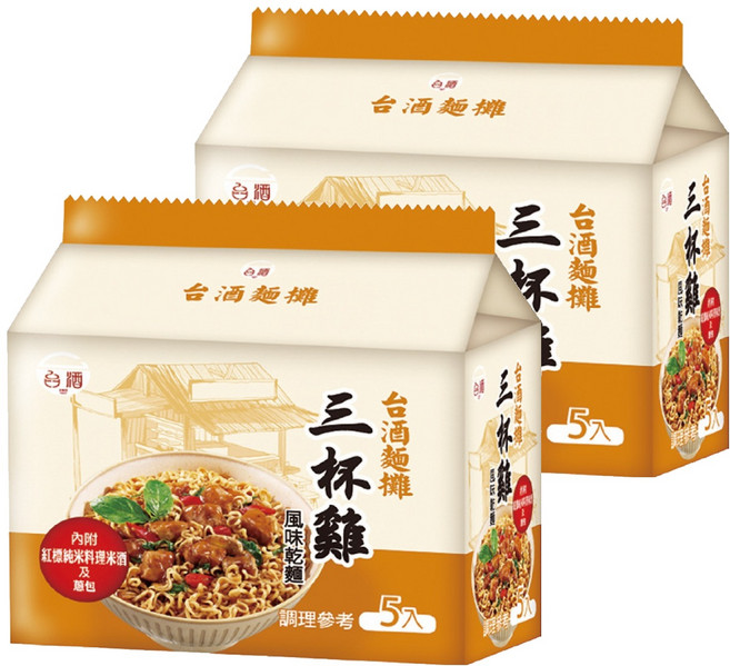 台酒 台酒麵攤 三杯雞風味乾麵, 10包
