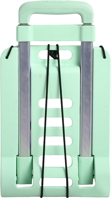 台灣 Life plus 多功能折疊便攜鋁合金拉桿購物車/手拉車/拉貨拖車 附綁帶 42.5 x 23 x 8.3cm 1080g, 馬卡龍綠, 1組