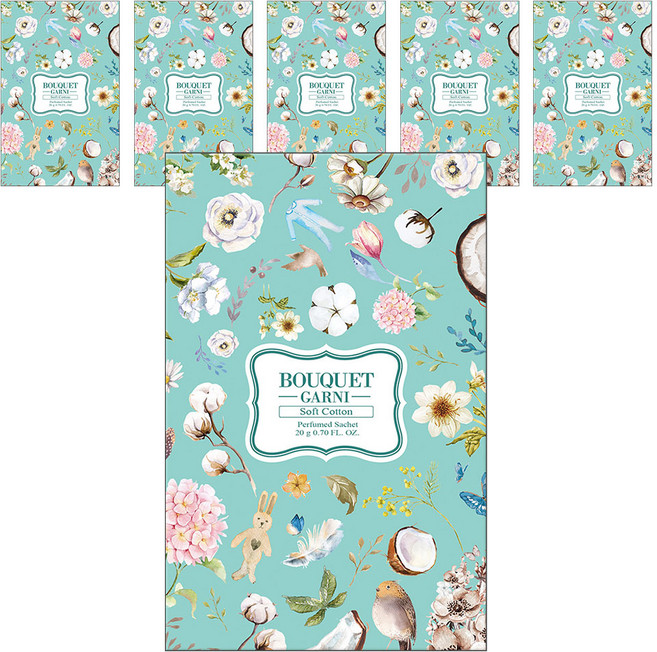 BOUQUET GARNI 衣櫥香氛袋 棉花香, 20g, 6個, Soft cotton