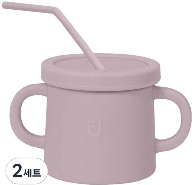 모두아이 모아컵 + 뚜껑 + 빨대 세트, 260ml, 2세트, 라벤더