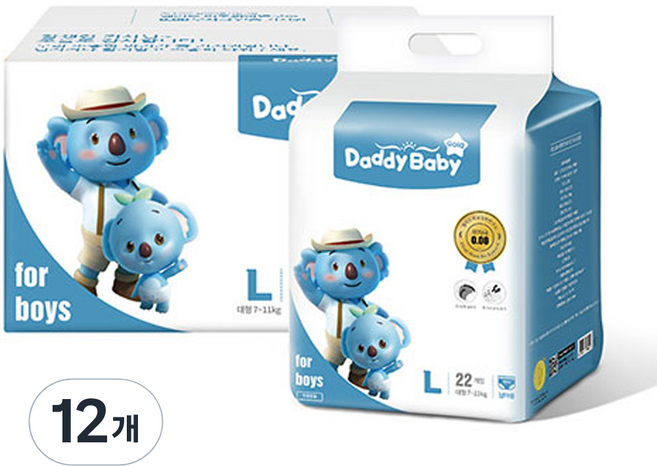 대디베이비 골드 팬티형 기저귀 남아용, 대형(L), 264매