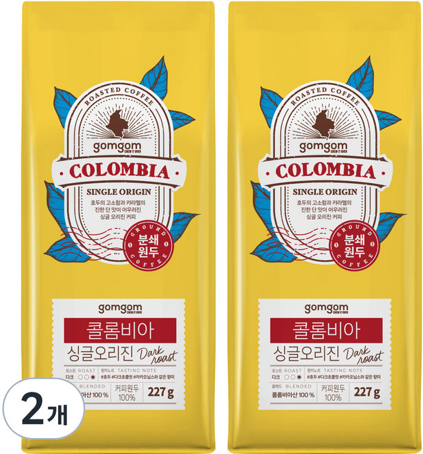 곰곰 콜롬비아 싱글 오리진 분쇄 원두, 227g, 2개