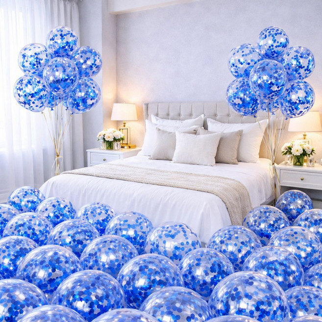 팡파티 파티풍선, 블루스팽글, 50개