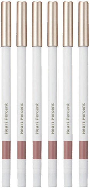 하트퍼센트 비건뷰티 도트 온 무드 립펜슬 슬림 0.4g, 08 클라우디모브, 6개