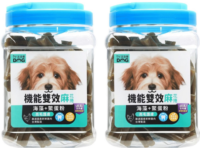 by DOG 機能雙效麻花捲, 海藻 + 鱉蛋粉, 800g, 2罐