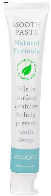 MOOGOO 淨白無氟天然牙膏, 100g, 1條