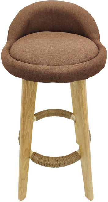 C-FLY 時尚家居 實木旋轉高腳椅, 咖色, 1件