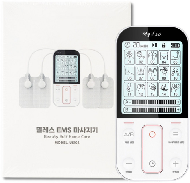 밀레스 EMS 저주파 마사지기, UK104, 화이트