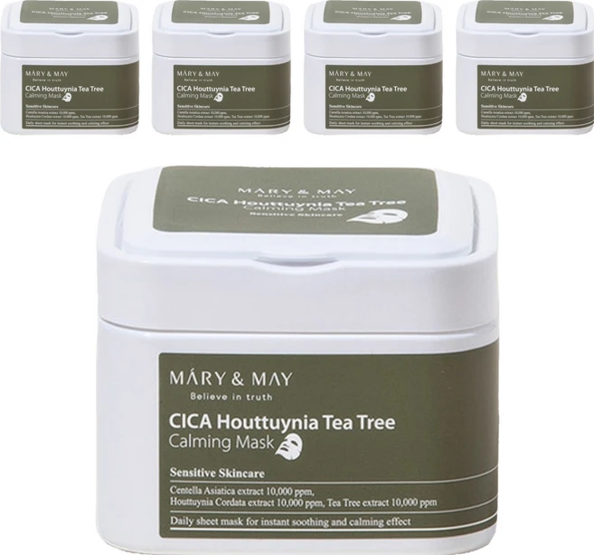 [비건뷰티] 마리엔메이 시카 어성초 티트리 카밍 뽑아쓰는 마스크팩 400g, 30개입, 5개 - 쿠팡