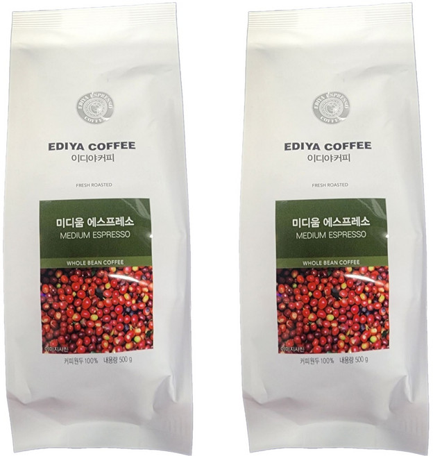 EDIYA COFFEE 中度義式咖啡豆, 500g, 2個