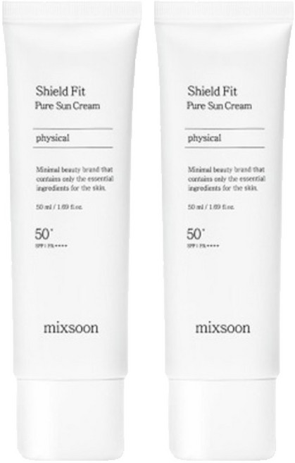 [비건뷰티] 믹순 실드핏 퓨어 선크림 SPF50+ PA++++, 2개, 50ml