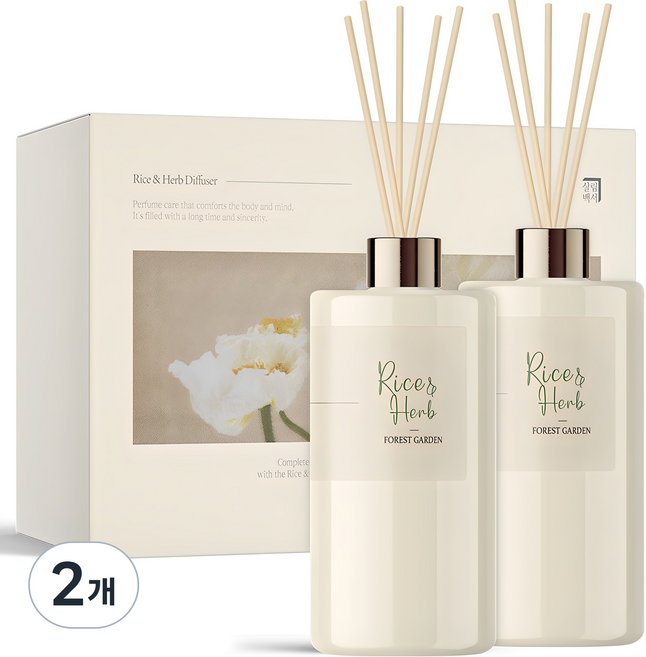 살림백서 라이스 앤 허브 대용량 디퓨저 500ml x 2p, 포레스트가든, 2개