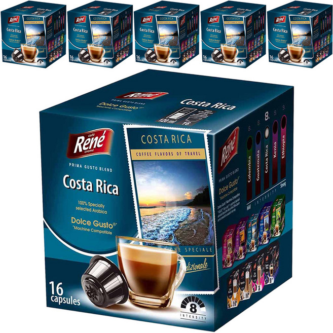 르네 돌체구스토 호환캡슐 코스타리카 따라주 캡슐커피, 7g, 16개입, 6개