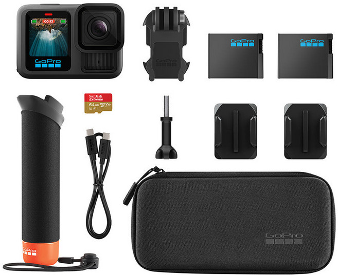 고프로 히어로13 액션캠 CHDRB-131-RW + 액세서리 번들, Black