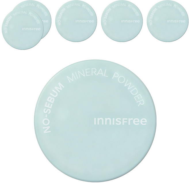 INNISFREE 無油無慮礦物控油蜜粉 5g, 單色, 6罐