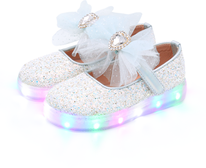 키펀트 여아용 스노우 스파클 LED 슬립온 D-10