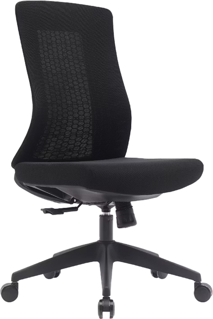 E-home Turbo 1.0 極速黑框中背半網人體工學電腦椅 LX601A-blk, 黑色