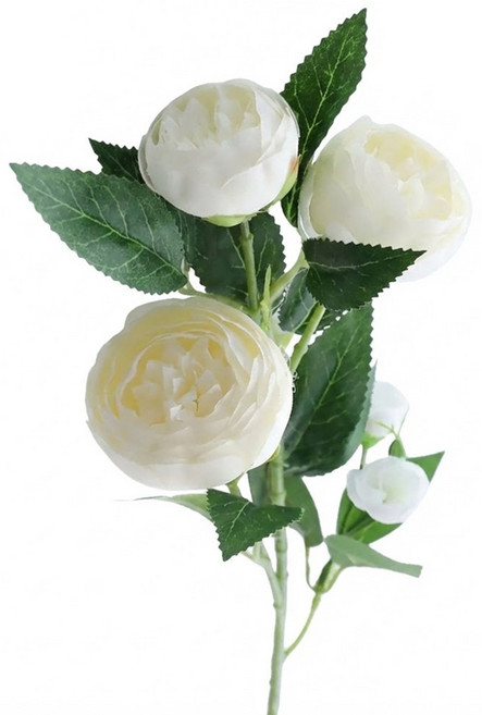 Floral M 花藝 仿真花 人間香奈兒山茶花優雅花材, 1件, 白色