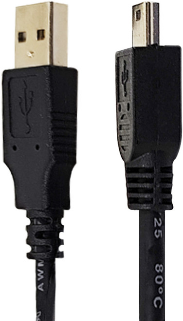 Cable 凱堡 超強效抗干擾 USB A-Mini5P 傳輸線 H-USBAM5PP01, 100cm, 黑色, 1條