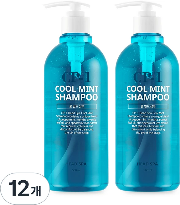 씨피원 헤드 스파 쿨 민트 샴푸, 500ml, 12개 - 쿠팡