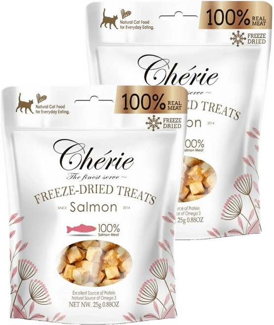Cherie 法麗 犬貓用100%原肉凍乾, 25g, 2包, 鮭魚