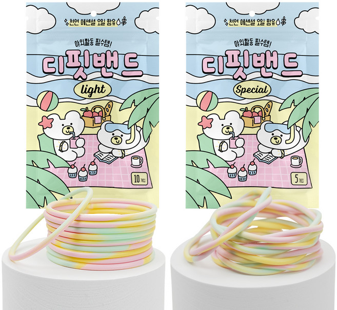 디핏밴드 아동용 국내산 썸머밴드 스페셜 5p + 라이트 10p 세트 S, 파스텔, 1세트