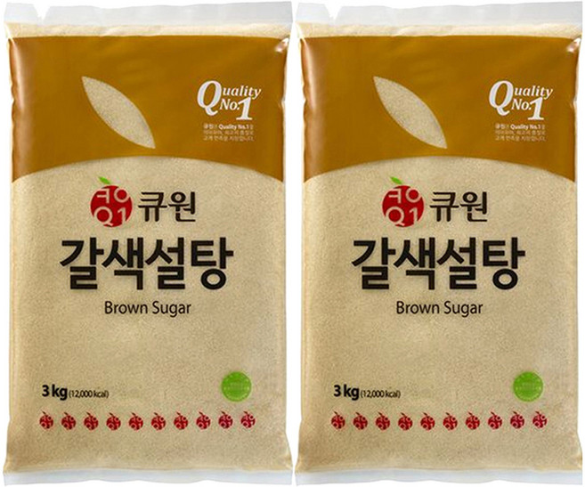 큐원 갈색설탕, 3kg, 2개