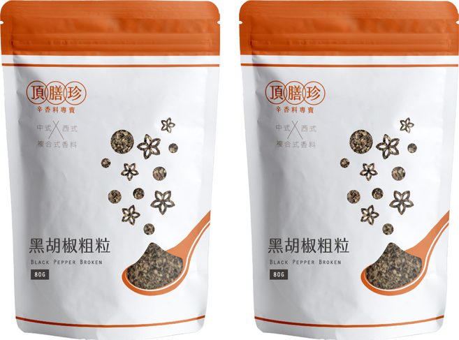 頂膳珍 黑胡椒粗粒, 80g, 2包