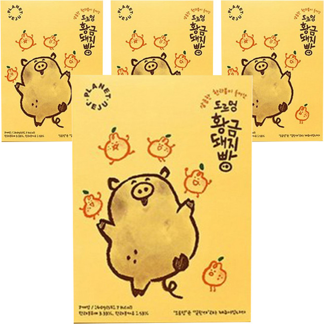 Eco J Food 濟州島 Doreumyeong 黃金豬麵包 7入, 140g, 4個