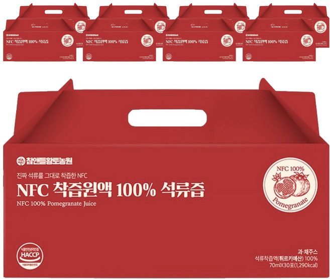 참앤들황토농원 NFC 착즙원액 100% 석류즙, 70ml, 270개