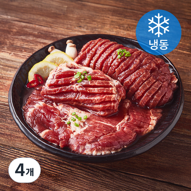 곰곰 제주 흑돼지 백년초 왕구이용 (냉동), 4개, 1kg