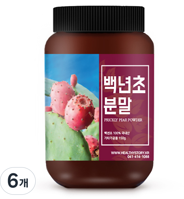 건강스토리 국내산 백년초 분말, 6개, 150g