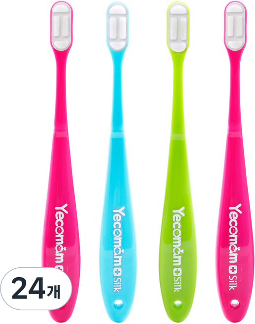 예꼬맘 실크 어린이용 칫솔 2단계, 혼합색상, 1개입, 24개