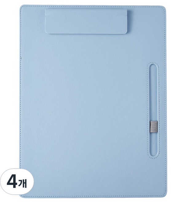 동아피엠에스 A4파일 가죽클립보드, 스카이블루, 4개