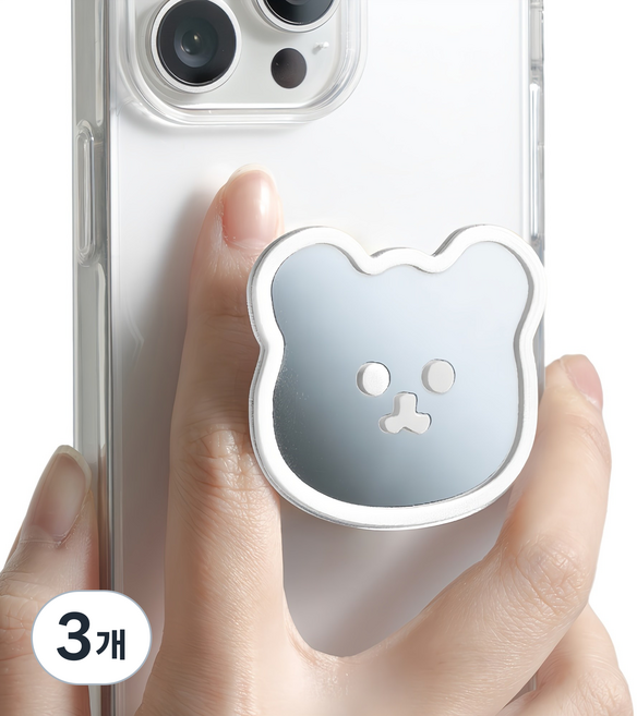 누아트 미러 그립 스마트톡, 곰돌이화이트, 3개