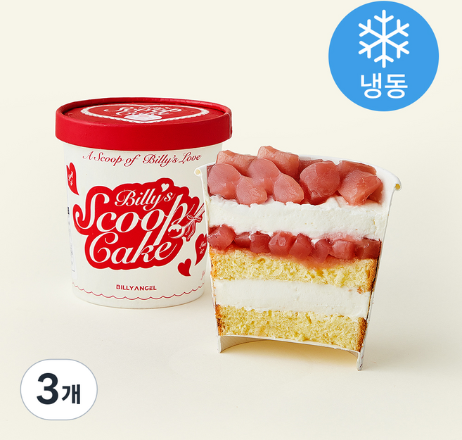 빌리엔젤 파인트 복숭아 요거트 케이크 (냉동), 220g, 3개