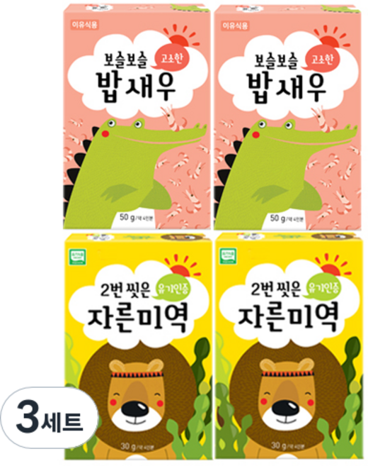 바다모음 밥새우 2p + 자른미역 2p 세트, 3세트