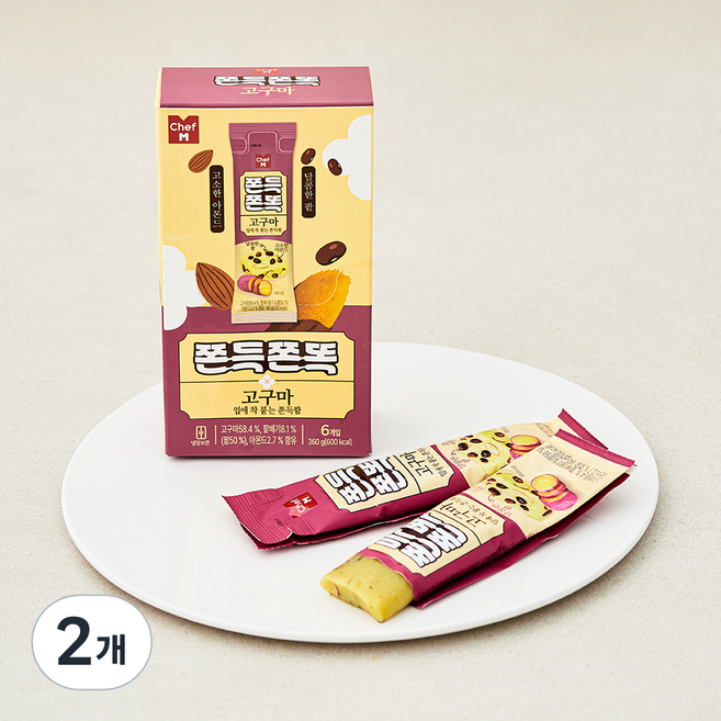 쉐프엠 쫀득쫀똑 고구마, 60g, 2개, 6개입