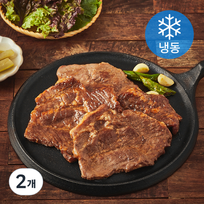 갈비아저씨 양념 목살 107 (냉동), 600g, 2개