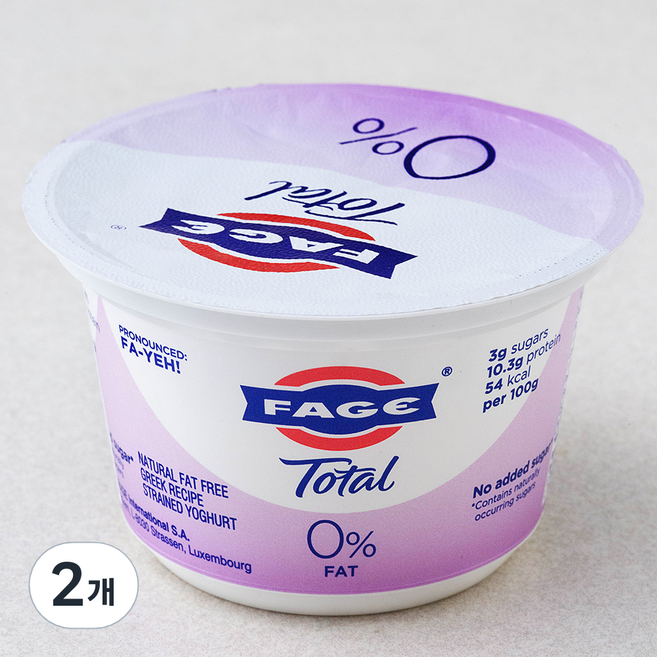 파예 무지방 그릭 요거트 플레인, 150g, 1개입, 2개