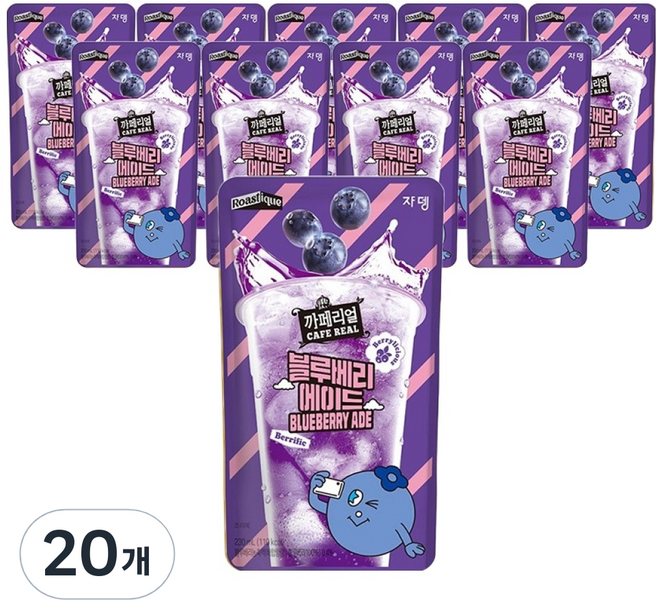 까페리얼 블루베리 에이드, 230ml, 20개