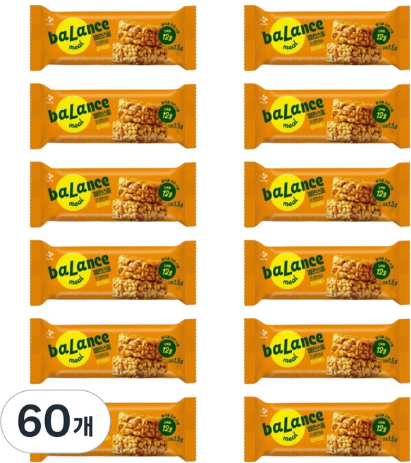 CJ제일제당 밸런스밀 프로틴바 피넛버터, 34g, 60개