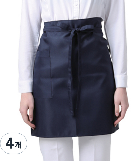 워크라인 웰프런 노바사이드 허리형 앞치마, 네이비, 4개