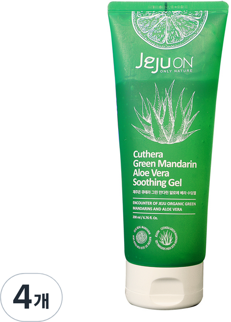 제주온 큐테라 풋귤 알로에베라 수딩젤, 200ml, 4개