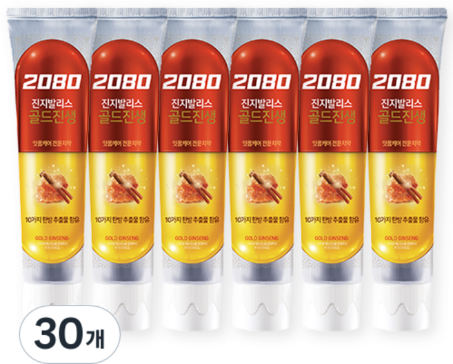 2080 진지발리스 골드진생향 치약, 140g, 30개