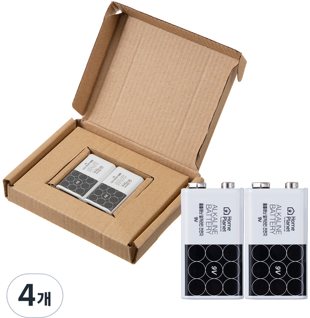 홈플래닛 알카라인 건전지 9V, 4개, 1개입