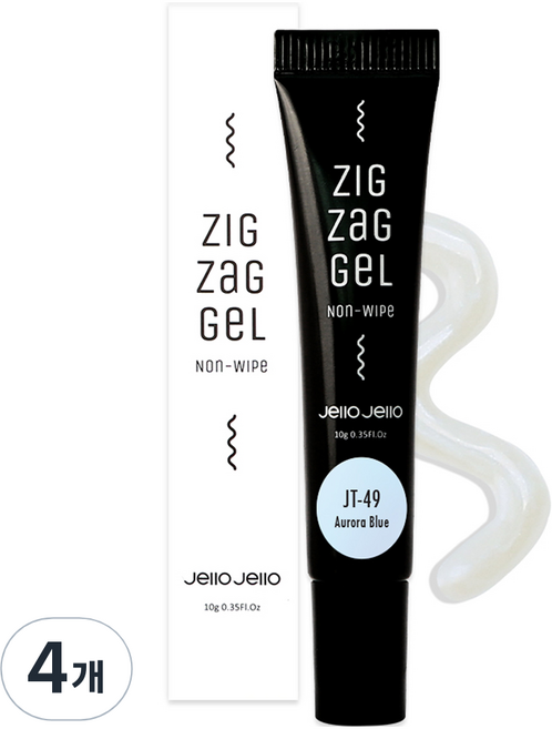 Jello Jello Z字形管狀凝膠美甲, JT-49 極光藍, 10g, 4個