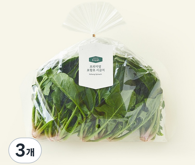 프리미엄 포항초 시금치, 250g, 3개